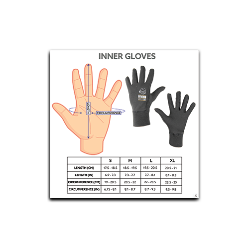 Inner Gloves Size Chart